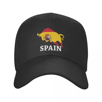 Классическая бейсболка с изображением испанского быка и флага Испании Для мужчин и женщин, Регулируемая на заказ Шляпа для папы на открытом воздухе Four Seasons Casual