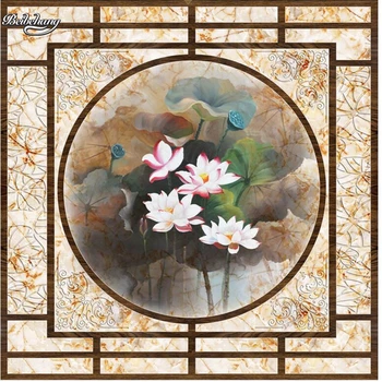 бейбехан Китайский павильон цветок лотоса потолочные фрески потолок большая изготовленная на заказ фреска нетканые материалы экологические обои