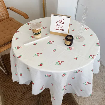 Декоративная льняная скатерть с толстым прямоугольным покрытием для свадебного обеденного стола, скатерть для чайного стола