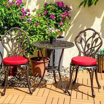 Балконные столы и стулья, набор мебели для патио из трех частей, Алюминиевый Европейский Уличный журнальный столик из кованого железа во внутреннем дворе, Садовый столик Z