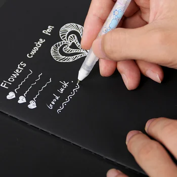 Фотоальбом с белыми чернилами 0,8 мм Гелевая ручка Симпатичная Ручка Унисекс Подарок для детей Канцелярские Принадлежности для обучения в офисе Школьные принадлежности
