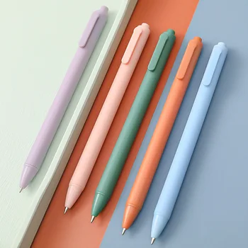 Macaron Color Press Pen Ручка с черными чернилами Ручка для студенческого экзамена Нейтральная ручка для учебы Офис Простой тип печати Школьные принадлежности Ge