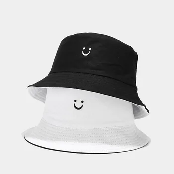 2023 новая шляпа-козырек с двусторонней улыбкой, рыбацкая шляпа с ромашкой, мужская и женская уличная шляпа для бассейна, солнцезащитная шляпа для путешествий