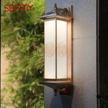 SOFITY Солнечный Уличный настенный светильник Креативность Бронзовые бра Светодиодные Водонепроницаемые IP65 для дома Виллы Балкона Двора