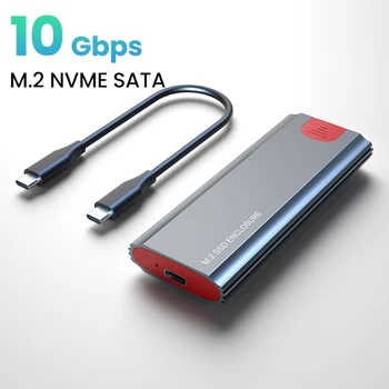 M2 SSD Case Корпус NVMe USB TYPE-C 10Gb PCIe SSD Box для M.2 NVMe NGFF M.2 SATA SSD Диск Без инструментов M.2 SSD Case Двойной протокол