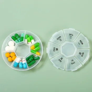 Переносная Еженедельная коробка для таблеток с 7 Сетками, Футляр для хранения таблеток, Мини-Органайзер для лекарств, Дозатор таблеток, Разделители