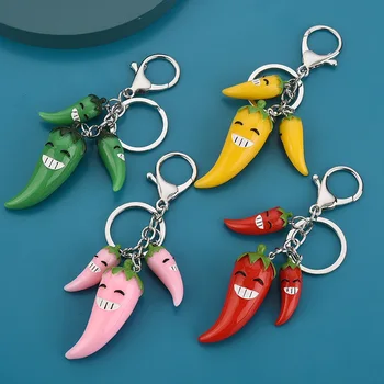 Модный Корейский 3D Брелок с красным перцем, Брелок для ключей с Острым Перцем, Брелок для ключей, Креативный Брелок для сумки Portachiavi Chaveiro Llaveros