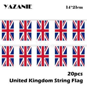 ЯЗАНИ 14*21 см 20ШТ 5 метров Великобритания Англия Струнный Флаг Пользовательские Национальные Флаги Баннеры Европейский Снукерный Спортивный Центр