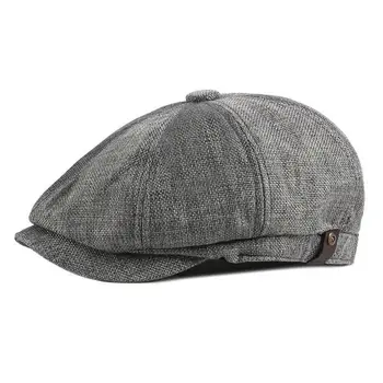 Мужская восьмиугольная шляпа Boina, кепка газетчика для мужчин, берет из полиэстера, весенне-летний тонкий плоский ретро-дизайн 2023, Новинка в BL0084
