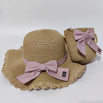 Летняя соломенная пляжная шляпа от солнца с широкими полями для девочек, подарок на день рождения для детей