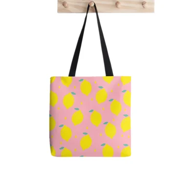Сумка-тоут 2021 Shopper Sweet Lemon с мультяшным принтом, женская сумка-шоппер в стиле харадзюку, женская сумка для покупок на плечо, женская холщовая сумка