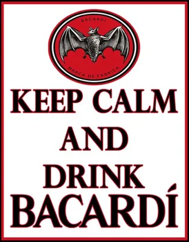 Сохраняйте спокойствие и пейте Bacardi Service Металлическая Жестяная вывеска Плакат Настенная табличка