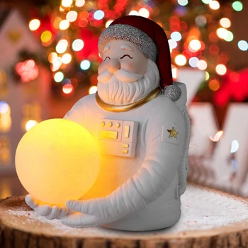 3D смола Санта Астронавт Ночник Настольные украшения Веселое Рождественское украшение для домашнего Дня рождения