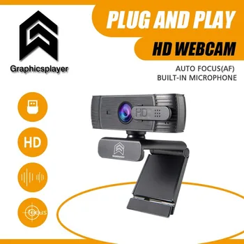 Новая компьютерная веб-камера с автофокусом 1080P HDcamera, встроенный микрофон, USB-видео с крышкой объектива