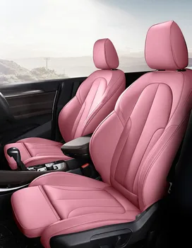 Изготовленные на Заказ кожаные Чехлы для Автокресел BMW 5Series 520i 525i 528i 530i 535i f10 f11 f07 e60 e60 Автоаксессуары для укладки розовый