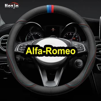 Кожаная Нескользящая Крышка Рулевого Колеса Автомобиля 37-38 см Для Alfa Romeo 4C Mito Giulietta Myth 159 GTO GTA Автоаксессуары
