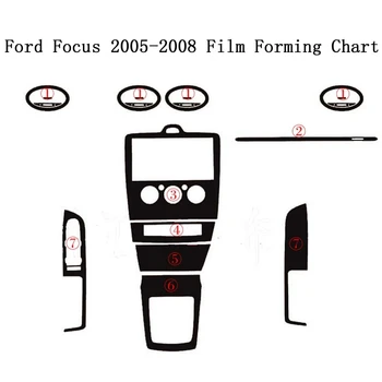 Для Ford Focus 2005 2008 Внутренняя Центральная панель управления Дверная ручка 3D/5D наклейки из углеродного волокна, аксессуары для стайлинга автомобилей