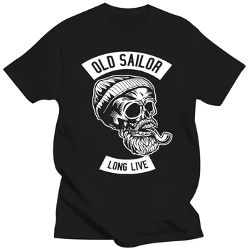 Футболка Old Sailor из 100% хлопка Премиум-класса, Новая свободная футболка с принтом, забавные футболки с коротким рукавом