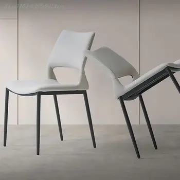 Белые свадебные обеденные стулья Роскошный современный дизайн гостиной, кожаный итальянский шезлонг для медитации, мебель для дома Nordic Silla