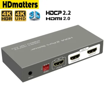 Совместимый с HDMI 2.0 разветвитель HDR HDCP 2.2 2/4-портовый HDMI-совместимый 2.0 разветвитель 4K 60Hz 1 в 2 выхода с управлением EDID