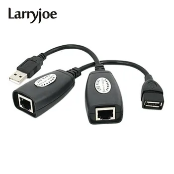 Larryjoe Новый USB Удлинитель Адаптер 50 м Одиночный RJ45 Ethernet CAT5E 6 Кабель Длиной до 150 футов Для Ноутбука DVR Мышь