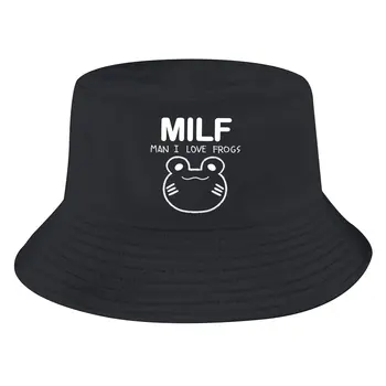 MILF Bucket Hat Man I Love Frogs Обычная мужская женская рыбацкая кепка в стиле хип-хоп, пляжные шляпы для рыбалки от солнца