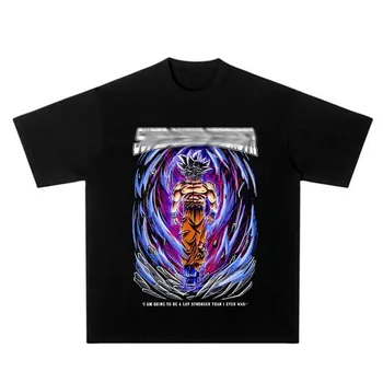 Мужские футболки в стиле хип-хоп, уличная одежда, футболки с изображением персонажей аниме, хлопковые мужские футболки с короткими рукавами в стиле ретро, выстиранные футболки Оверсайз