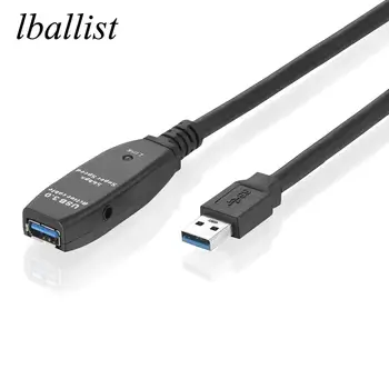 удлинительный кабель lballist USB 3.0, активный ретранслятор, встроенный чипсет IC, от мужчины к женщине, экранированный из фольги, сверхскоростной, 5 М, 10 М, 15 М