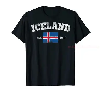 100% Хлопок Винтажный флаг Дня независимости Исландии 1944 года, Сувенирная футболка, подарок в стиле хип-хоп для мужчин И женщин, футболки УНИСЕКС