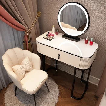 Роскошный туалетный столик Nordic Light для мебели спальни, современные комоды для макияжа для девочек с зеркалом, шкаф для хранения в спальне