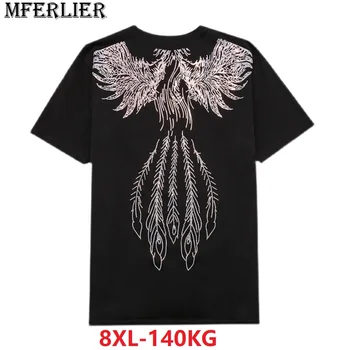 mferlier летняя мужская шикарная модная футболка с коротким рукавом плюс размер 8XL крыло свободные футболки в стиле хип-хоп топы