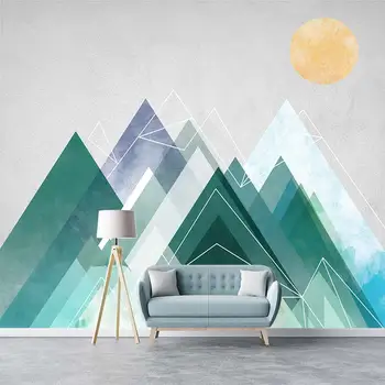 Скандинавская ручная роспись мультяшных геометрических вершин, 3D индивидуальная спальня, гостиная, диван, фоновая стена для телевизора, фреска, обои