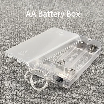 Новый батарейный блок типа АА, держатель батарейки типа 2AA / 3AA, батарейный блок типа АА, с прозрачным выводом переключателя и боковым переключателем