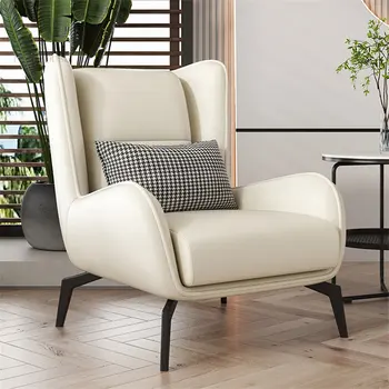 Роскошный кожаный диван-кресло Nordic Light для гостиной, мебель для дома, дизайнерское кресло для отдыха, одноместный диван-кресло для гостиной