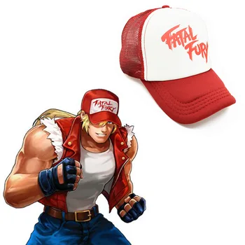 KOF King of Fighters Fatal Fury Терри Богард Косплей Костюм Шляпа Летние Регулируемые Сетчатые Бейсболки Дышащие Шляпы Реквизит