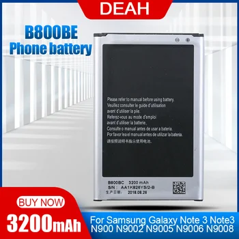 3200 мАч Сменный Аккумулятор Для Samsung Galaxy Note 3 Note3 N900 N9002 N9005 N9006 N9008 Литий-полимерный Аккумулятор B800BE B800BC B800BU