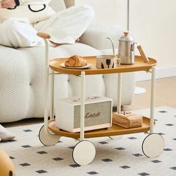 Тележка Nordic Creative Wheels Со съемным диваном Сбоку, несколько современных небольших семейных чайных столиков Simple Ins, Двойная тележка для хранения