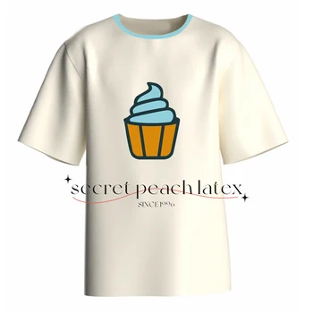 Латексная футболка Унисекс с короткими рукавами, латексный топ с рисунком мороженого, настраиваемые узоры и цвета