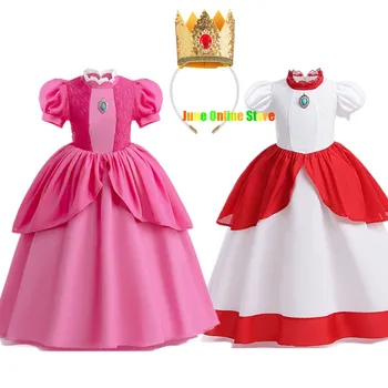 Платье принцессы персикового цвета для девочек, детская одежда для выступлений на сцене, детский карнавальный костюм для вечеринки по случаю дня рождения, Веселый фестиваль косплея
