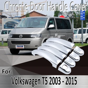 для VW T5 Volkswagen Transporter 2003 ~ 2015 Стайлинг Наклейки Украшения Хромированная Дверная Ручка Крышка Ремонт Автомобильных Аксессуаров