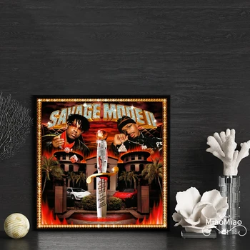 21 Savage SAVAGE MODE II Обложка Музыкального Альбома Плакат Холст Художественная Печать Домашний Декор Настенная Живопись (Без Рамки)