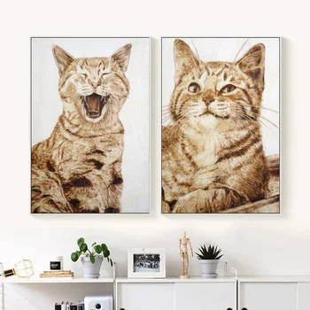 Декоративные картины Милые Кошки Животные Настенные художественные плакаты и принты Картины на холсте для декора гостиной