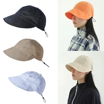 Складная солнцезащитная шляпа с широкими полями, регулируемые на шнурке кепки для мужчин, Женские пляжные шляпы, Летние быстросохнущие козырьки, Кепка рыбака