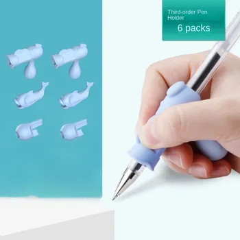 Силикагель Силиконовый инструмент для ручки с рыбкой Держатель для ручки Пластиковый инструмент для коррекции осанки В форме рыбки Набор детских карандашей