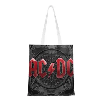 Изготовленные на заказ AC DC Австралийские сумки для покупок в стиле хэви-метал, женские портативные сумки для покупок в продуктовой рок-группе