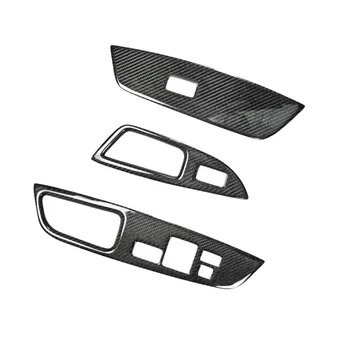3шт для Hyundai Veloster 2011-2017, кнопка включения стеклоподъемника из углеродного волокна, Отделка панели, отделка интерьера