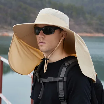 Женская мужская летняя быстросохнущая панама с клапаном на шее, защищающая от ультрафиолета, солнцезащитная шляпа для мужчин, уличные дышащие шляпы для пеших прогулок и рыбалки