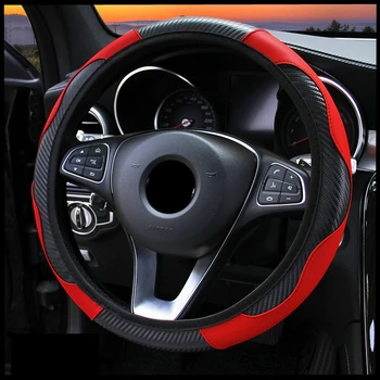 Автомобильные Аксессуары Чехол на руль из искусственной кожи из углеродного волокна для Ford Mondeo Mk5 Renault Scenic 3 Hot Wheels Audi A3 8p
