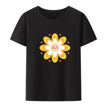 Футболка с принтом в стиле Flower Power, Женские укороченные футболки унисекс, креативные футболки с графическим рисунком, свободная уникальная одежда в стиле аниме