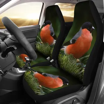 Комплект чехлов для автомобильных сидений с принтом птицы Снегирь, 2 шт., автомобильные аксессуары, чехол для сиденья
